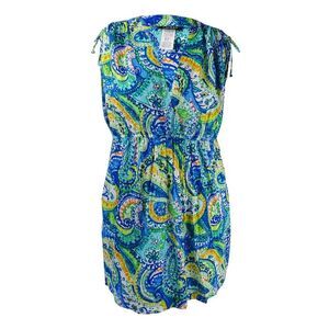 Lauren Ralph Lauren Women's Plus Carnivale Printed Farrah Dress (Blue, 1X